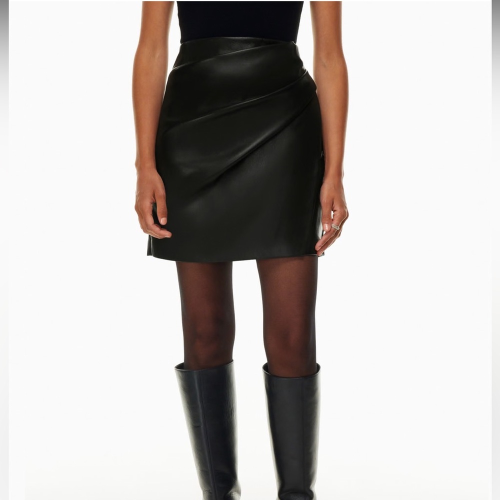 Aritzia Wilfred Angie Leather Wrap Skirt